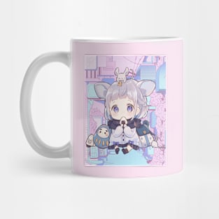 An Anime Girl with a Mouse on her Head Mug